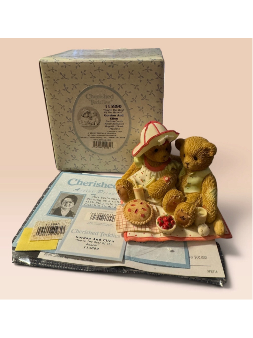 Cherished Teddies Gordon and Ellen Picnic Figurine 113890